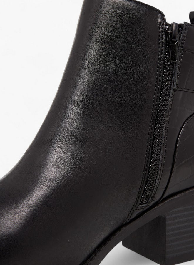 Celeste Women's Buckle Detail Ankle Boots with Zip Closure - Image 5