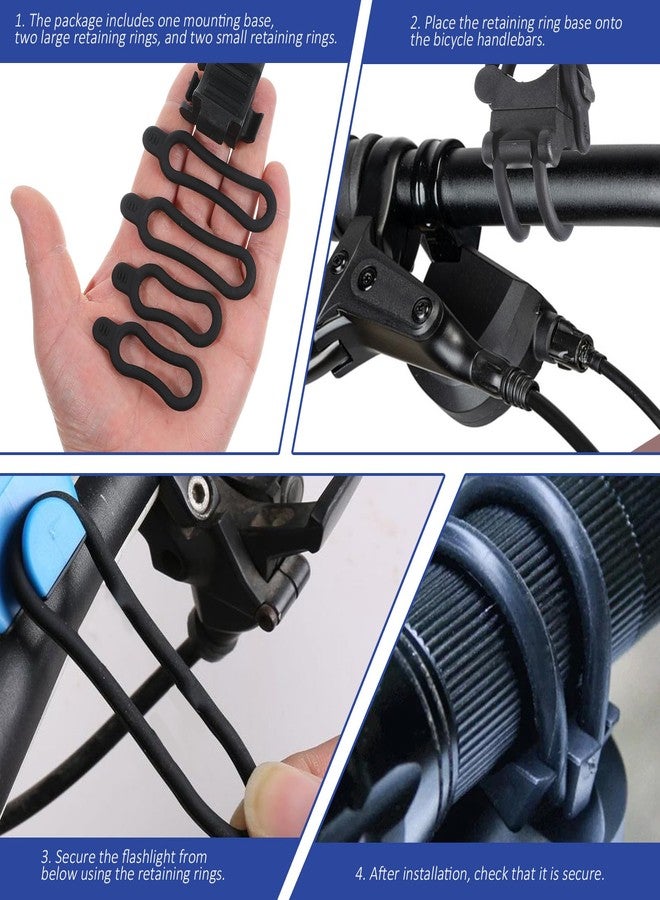 Eldraqth 2 Pack Universal Bike Flashlight Mount Bikes Flashlight Holder Mountain Bike Accessories Bicycle Light Mount - Image 5
