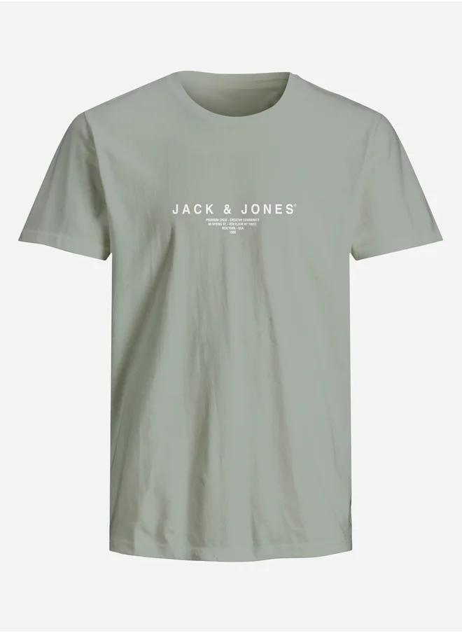 JACK & JONES Slogan Print Crew Neck T-Shirt