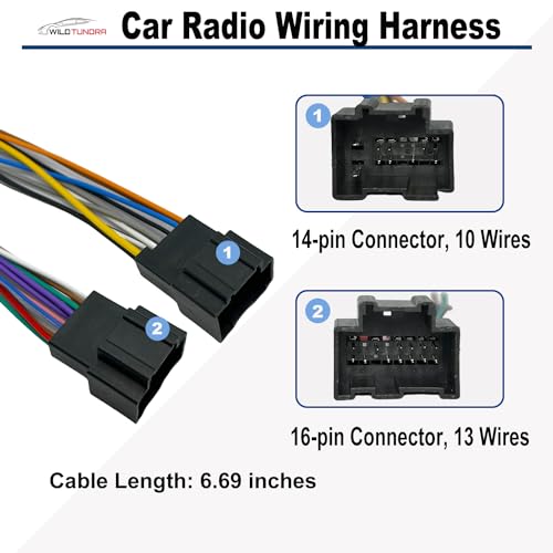 WildTundra 14Pin&16Pin Radio Wiring Harness Compatible with Chevrolet 2007-2017 GMC 2006-2015 Buick 2006-2012 Aftermarket Car Stereo Harness Install Kit with Antenna for Chevy Silverado Enclave Yukon Savana - Image 2