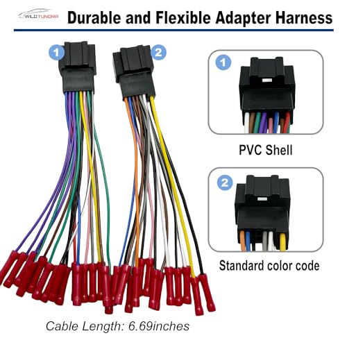 WildTundra 14Pin&16Pin Radio Wiring Harness Compatible with Chevrolet 2007-2017 GMC 2006-2015 Buick 2006-2012 Aftermarket Car Stereo Harness Install Kit with Antenna for Chevy Silverado Enclave Yukon Savana - Image 3