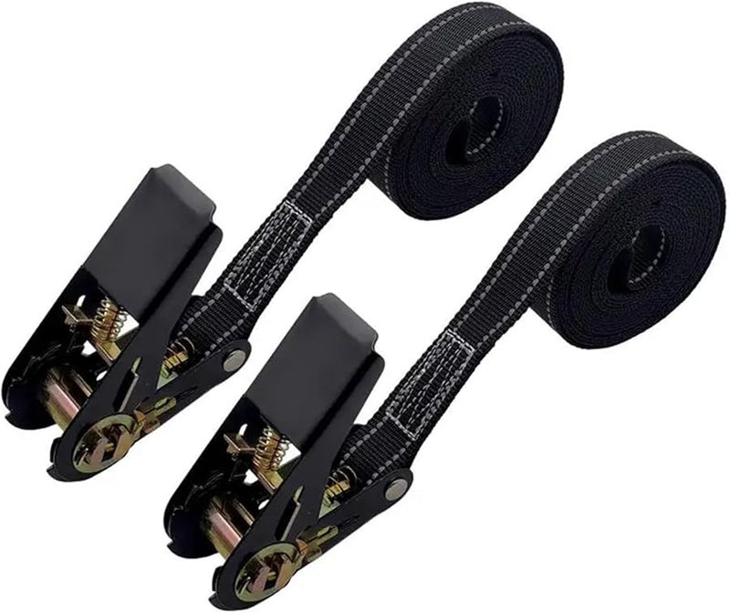 6pcs Heavy Duty Ratchet Tie Down Straps 800KG Break Strength For Cargo Truck Trailer Roof - Image 1