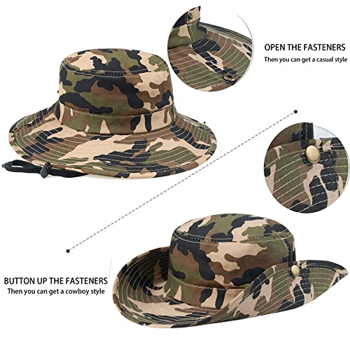 UTOWO Kid-Boys Safari-Camo-Boonie Sun-Hat Captain-Hat Summer-UV-Protection Garden-Fishing-Hat Outdoor fit for 4-8T - Image 4