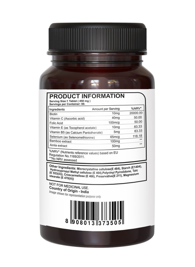 Pure Nutrition - Pure Nutrition Biotin plus 10000 mcg 60 Veg Tablets All Natural Biotin Plus 10000 mcg with an optimized dose of Zinc Selenium and Herbal Actives - Image 1