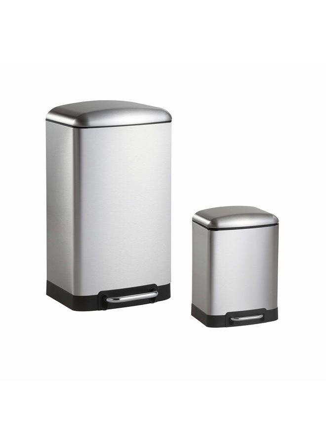happimess HPM1008A Ashley Stainless Steel Trash Can with Soft-Close Lid, Modern, Fingerprint Proof, 7.9 Gallon - Image 1