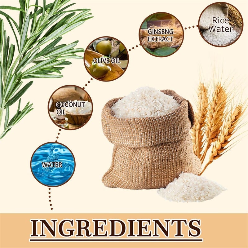 Rice Water Shampoo for Hair Growth, Anti-Dandruff, Hydrating, Natural Hair Thickener for Men & Women, Promotes Healthy Scalp, Reduces Split Ends & Hair Loss, 30g - Image 5