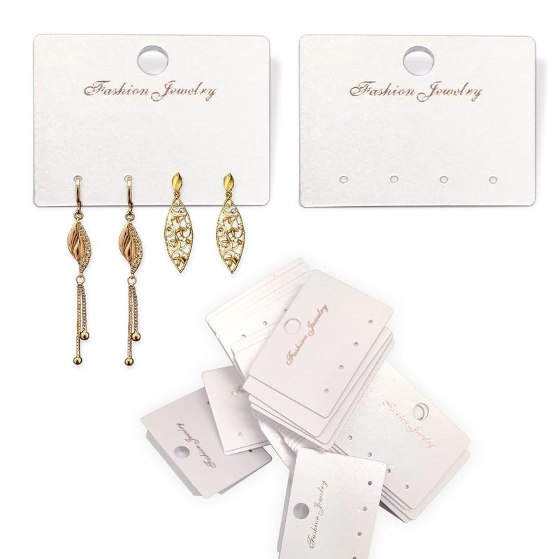 DEEPTAGS Earring Display Card Jewellery Card for Earring Studs Dangle Earrings White 140 PCS 45 x 33 CM - Image 1