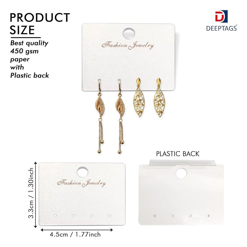 DEEPTAGS Earring Display Card Jewellery Card for Earring Studs Dangle Earrings White 140 PCS 45 x 33 CM - Image 2