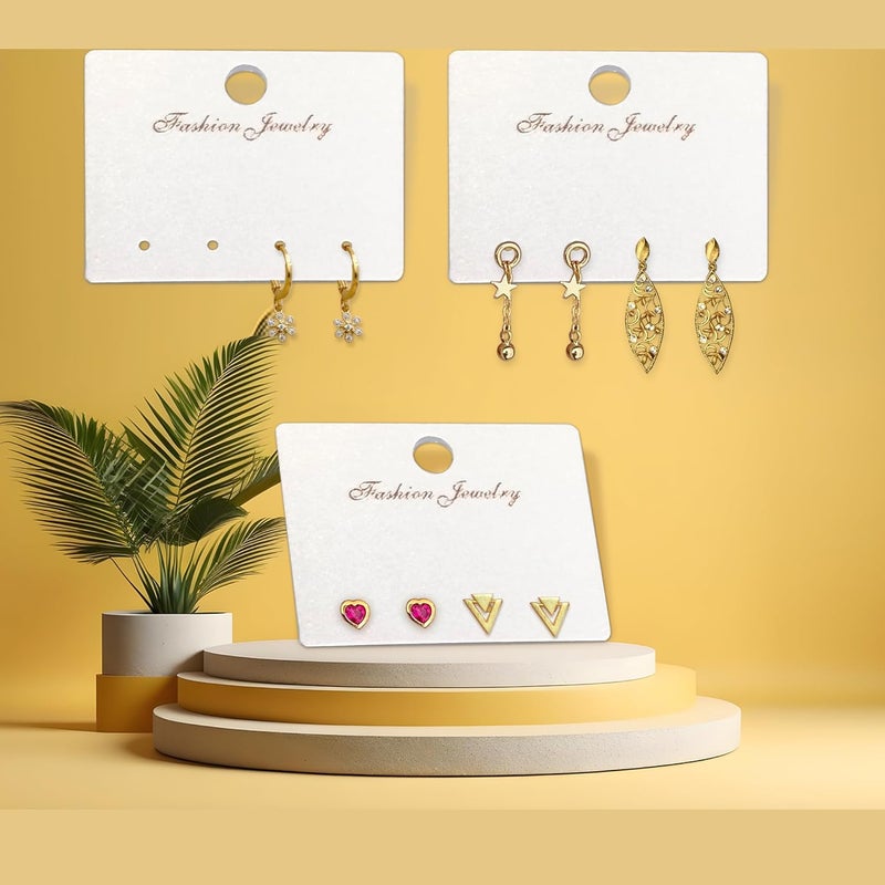 DEEPTAGS Earring Display Card Jewellery Card for Earring Studs Dangle Earrings White 140 PCS 45 x 33 CM - Image 3