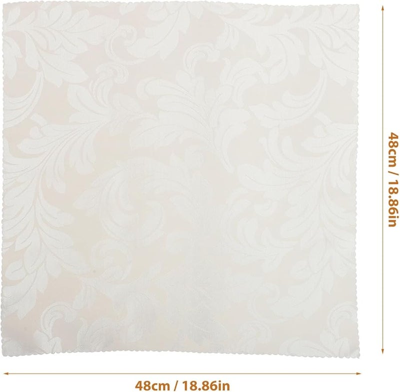 مناديل قماشية قابلة لإعادة الاستخدام من جاكار 10 قطع بلون البيج قابلة للغسيل للمطاعم وحفلات الزفاف - Image 3