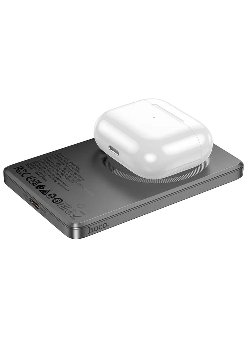 هوكو باور بانك هوكو كيو 26 جوي PD20W مغناطيسي ماج سيف سريع الشحن، 5000 مللي أمبير/ساعة، رمادي - Image 4