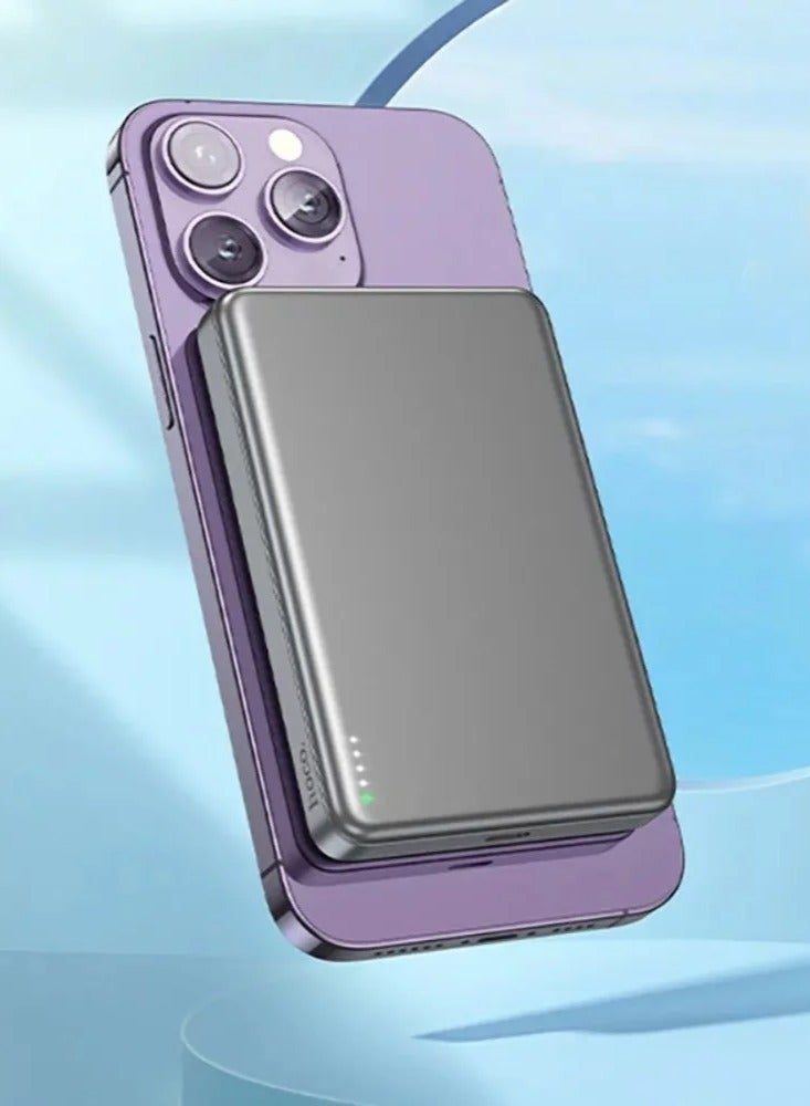 هوكو باور بانك هوكو كيو 26 جوي PD20W مغناطيسي ماج سيف سريع الشحن، 5000 مللي أمبير/ساعة، رمادي - Image 5