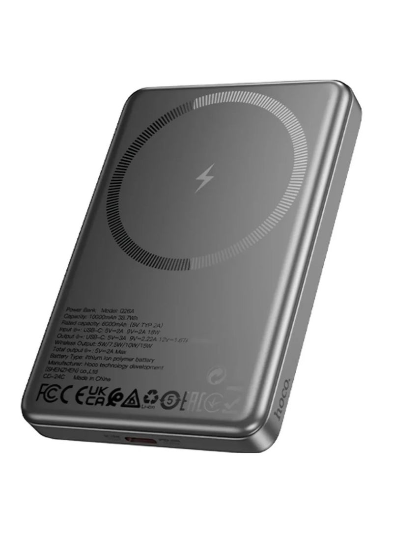 هوكو باور بانك هوكو كيو 26 جوي PD20W مغناطيسي ماج سيف سريع الشحن، 5000 مللي أمبير/ساعة، رمادي - Image 1