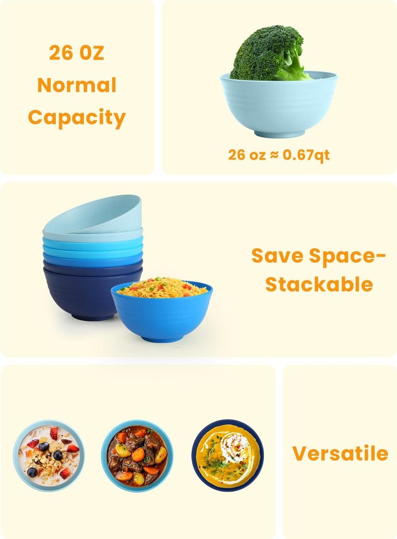 Homienly Cereal Bowl Set, Wheat Straw Fiber Unbreakable Lightweight Bowls Set - Image 4