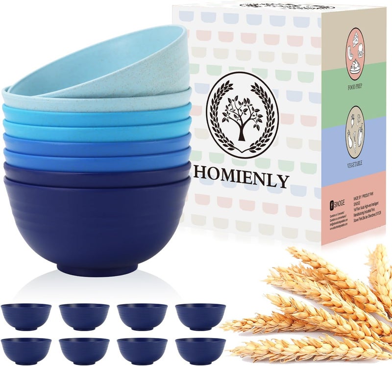Homienly Cereal Bowl Set, Wheat Straw Fiber Unbreakable Lightweight Bowls Set - Image 1