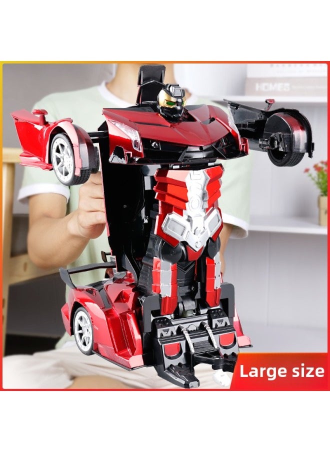 null - One-key Deformation Remote Control Car 2.4G Gesture Induction King Kong Robot Children's Toy Racing Generation Batch Cross-border-Color:Matte Blue Rambo [Remote Control + Gesture + Voice] 1:12 - Image 1