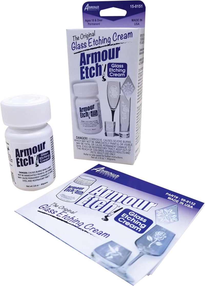 ARMOUR ETCH Glass Etching Cream - 2.8 Ounce Permanent Etching Compound - Image 1