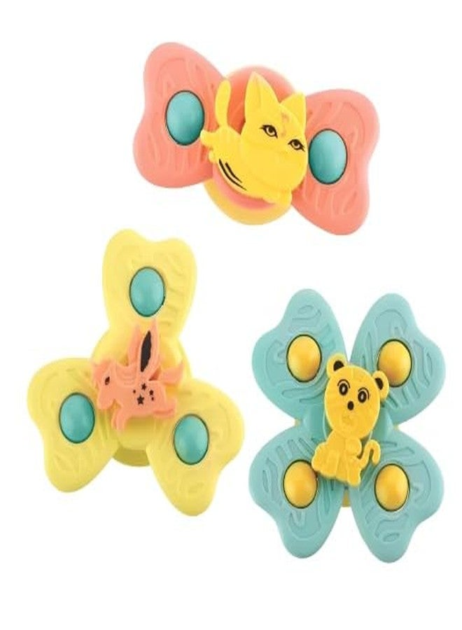 ADKD Small Suction Baby Spiner Toy for Baby Bath Toys Water Toys for Kids Fidget Spinner Spinning Sensory Toddler Infant Flight Travel Toy (Small Size Spinner, 3, Piece) - Image 1