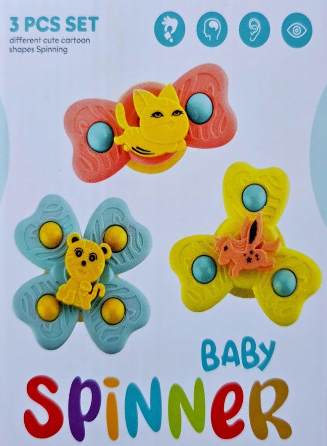 ADKD Small Suction Baby Spiner Toy for Baby Bath Toys Water Toys for Kids Fidget Spinner Spinning Sensory Toddler Infant Flight Travel Toy (Small Size Spinner, 3, Piece) - Image 4