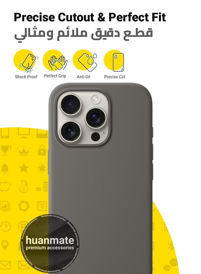 هووانميت حافظة لهاتف أبل آيفون 16 برو أخضر - سيليكون تي بي يو ممتاز 2.0 مم، حماية معززة للكاميرا مع درع العدسة، غطاء مقاوم للصدمات ومقاوم للماء لهاتف أبل آيفون 16 برو - Image 2