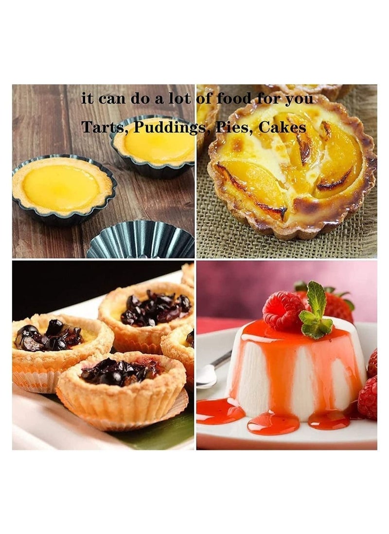 Y&D - Egg Tart Mold, 12 Packs Resuable Mold Mini, Non-Stick Mini Pans, For Kitchen Cake Baking Tool - Image 1