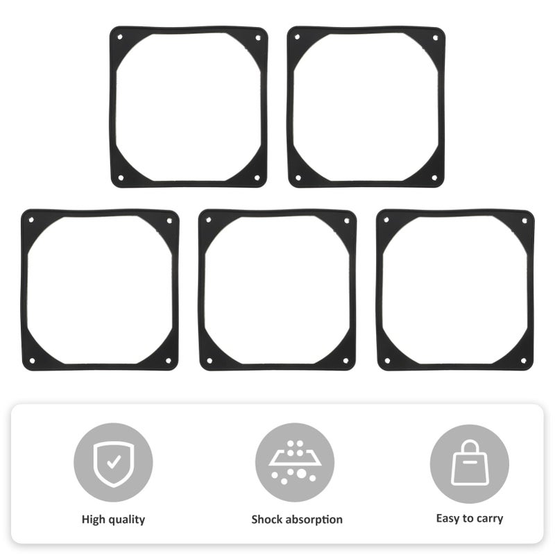 5Pcs Black Computer Fan Gasket Noise Reducing Pads Easy Install High Performance Cooling - Image 3