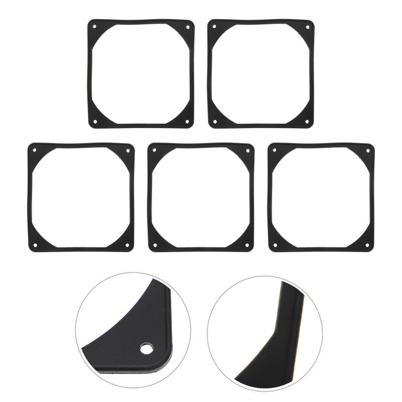 5Pcs Black Computer Fan Gasket Noise Reducing Pads Easy Install High Performance Cooling - Image 4