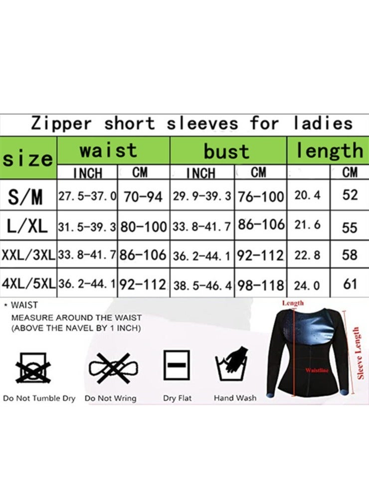 Cuken Sauna Suit for Women Lower Belly Fat Sauna Slimming Sweat Body Shaper Jacket Hot Waist Trainer Sweat Belt Band Long Sleeve Zipper Shirt Workout Top, XXL/3XL - Image 2