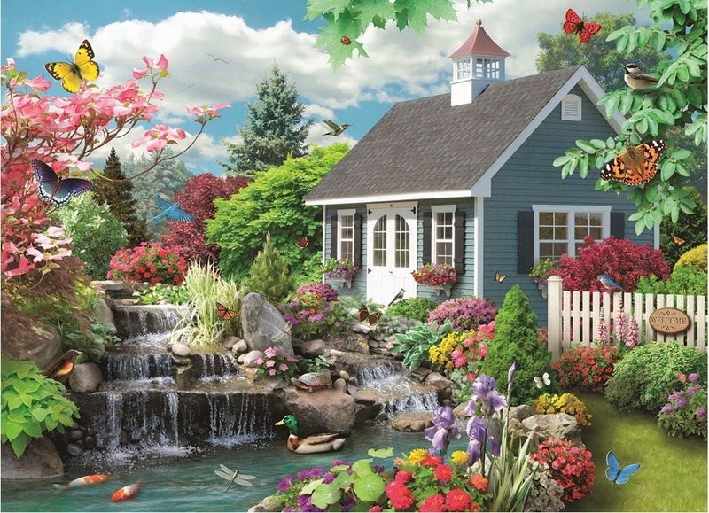 Bits and Pieces â€“ 3000 Piece Jigsaw Puzzle for Adults â€“ Dream Landscape - Spring Scene Jigsaw Puzzle by Artist Alan Giana, Completed Puzzle Size: 32" x 45" - Image 1