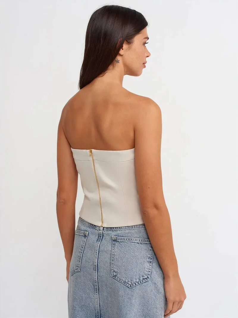 Dilvin DILVIN Women’s Strapless Cropped Fitted Top
