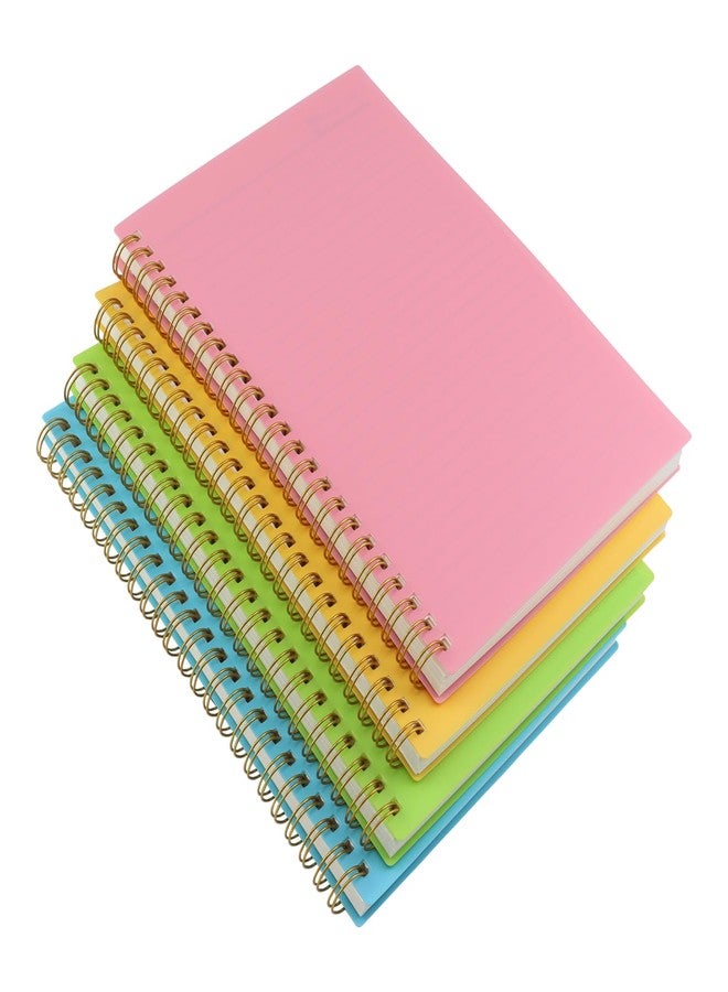 Aacehlh Spiral Notebook Journal,5.5" x 8.5" Plastic Hardcover College Ruled Notebook with 4 Colors,80 Sheets / 160 Pages Per Journal for Work,Study and Notes (light green,light blue,yellow,pink). - Image 1