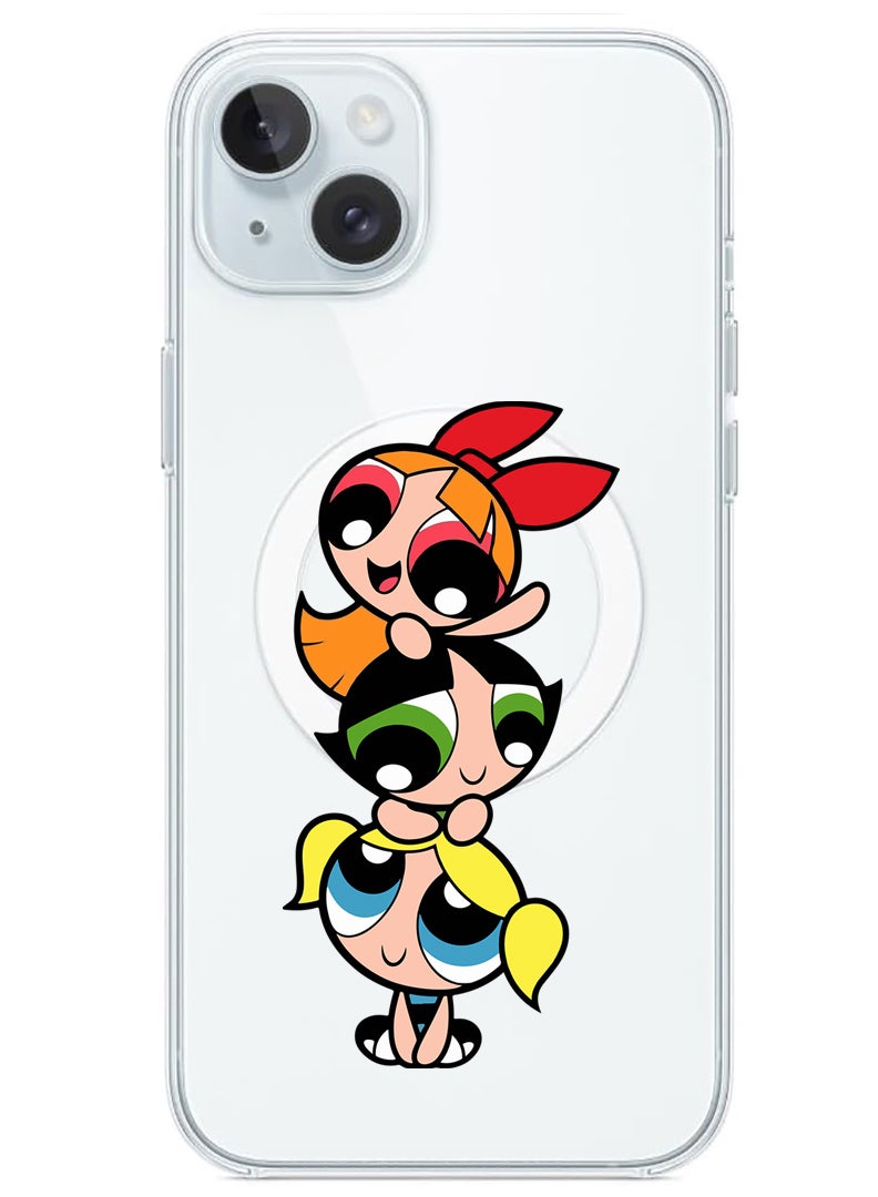 Theodor Magnetic Case for iPhone 15 Plus 6.7-inch Compatible with MagSafe Wireless Charging, Shockproof Phone Bumper Cover Powerpuff - Image 1