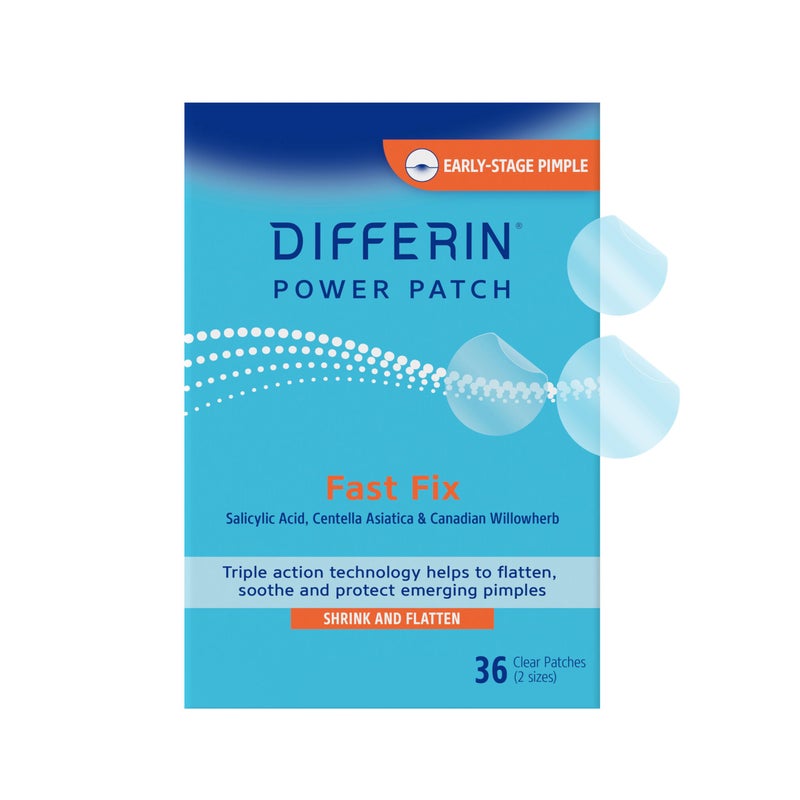 Differin Acne Patches, Pimple Patches for Acne Prone Skin, Formulated with Salicylic Acid and Centella, Fast Triple Action Power Patch for Day & Night, Dermatologist Tested, 36 Count - Image 1