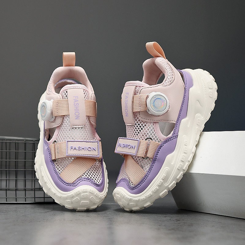 Children'S Baotou Sandals 24 Casual Sneaker Hollow Large Boys And Girls Sandals A Generation Of Hair - Image 1