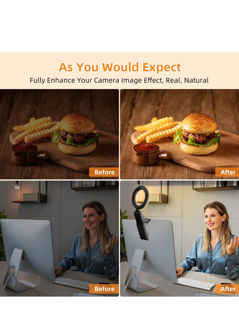 Excefore Ring Light for Computer Laptop, Video Conference Lighting kit Zoom Meetings, 5" Small Led Selfie Portable with Stand  - Image 3