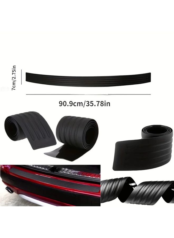 Black Universal Rear Bumper Protector with Rubber Strip and Anti Scratch Pads - Image 2