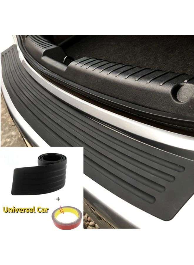 Black Universal Rear Bumper Protector with Rubber Strip and Anti Scratch Pads - Image 1