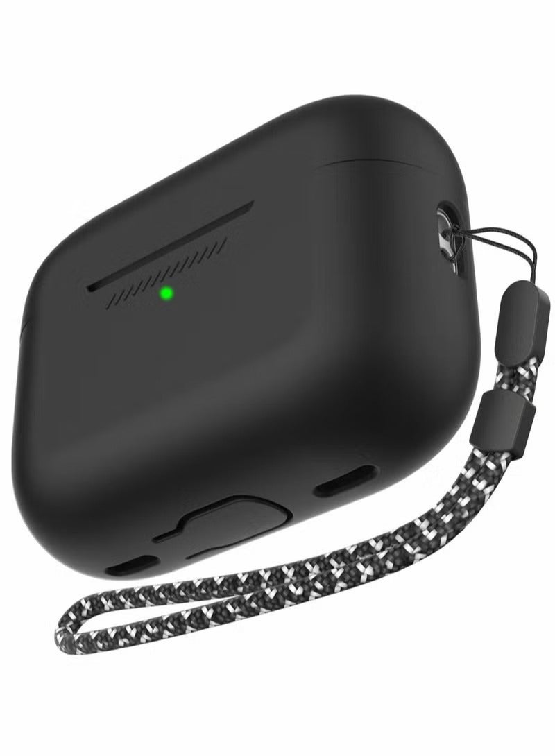 Ahastyle AirPods Pro 2 Case Silicone Protective Cover [Front LED Visible] Compatible with AirPods Pro 2nd Generation (Black) - Image 2