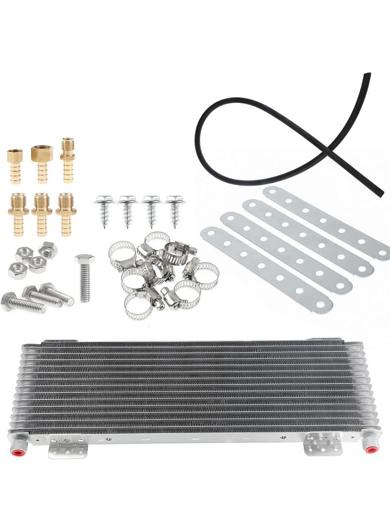 JOUDIYA 40K Transmission Oil Cooler Kit LPD47391, Heavy Duty Low Pressure Drop Trans Cooler with Mounting Hardware, Compatible with 40,000 GVW Max Trucks SUVs & Towing Vehicles - Image 1
