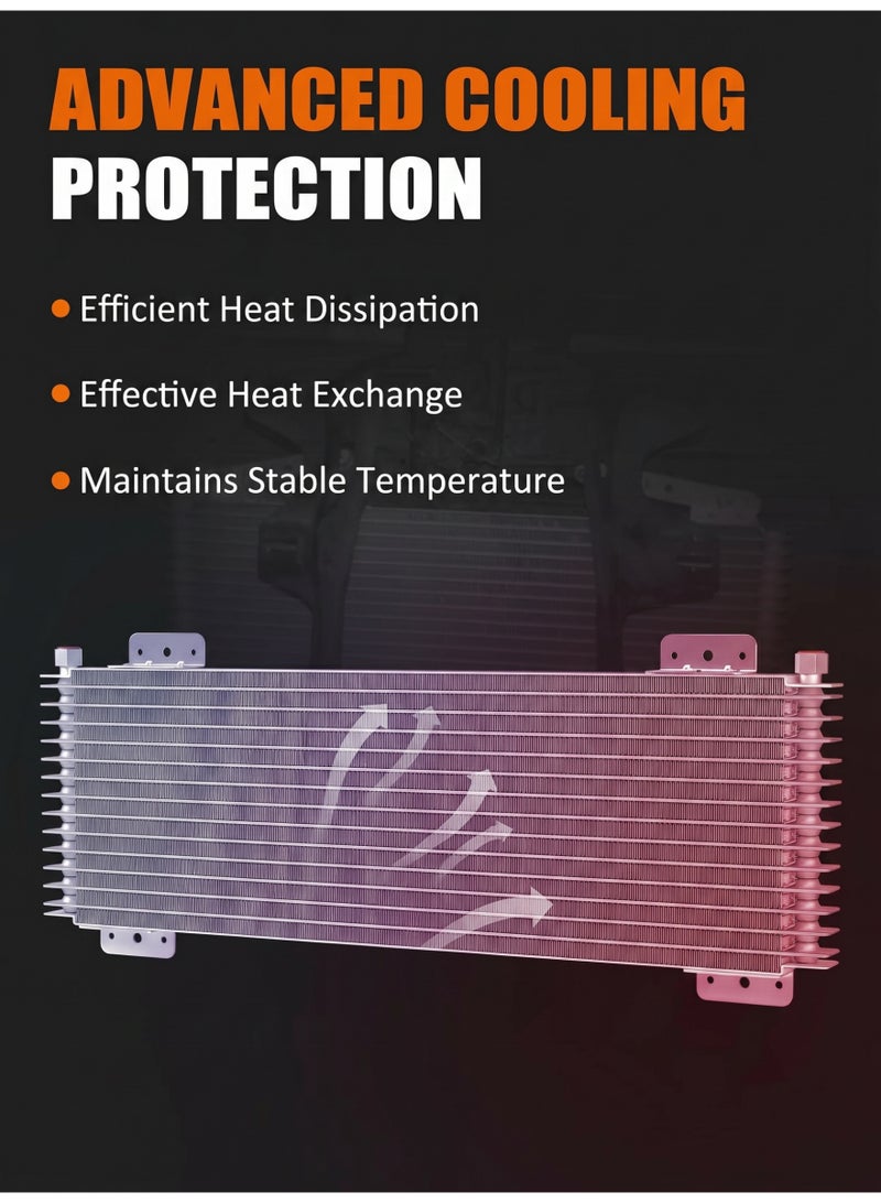 JOUDIYA 40K Transmission Oil Cooler Kit LPD47391, Heavy Duty Low Pressure Drop Trans Cooler with Mounting Hardware, Compatible with 40,000 GVW Max Trucks SUVs & Towing Vehicles - Image 4