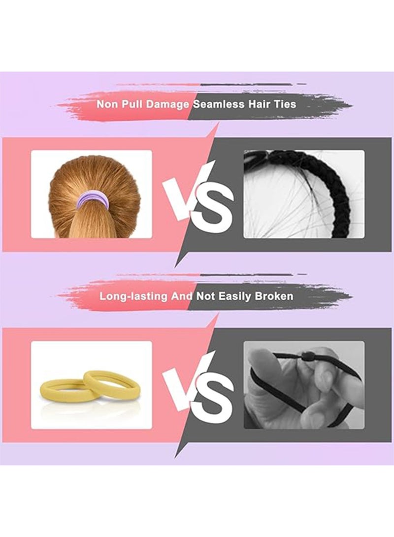 10 PCS Hair Ties, Soft Seamless Hair Bands , Ponytail Holders, Elastic Hair Ties for Women, Men, Girls, No Damage Hair Accessories - Image 3