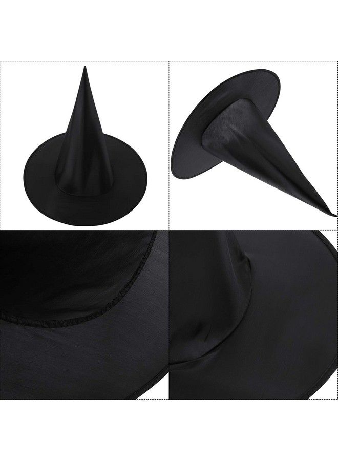 Satinior 4 Packs Halloween Witch Hats Witch Costume Accessory For Halloween Party Black - Image 3