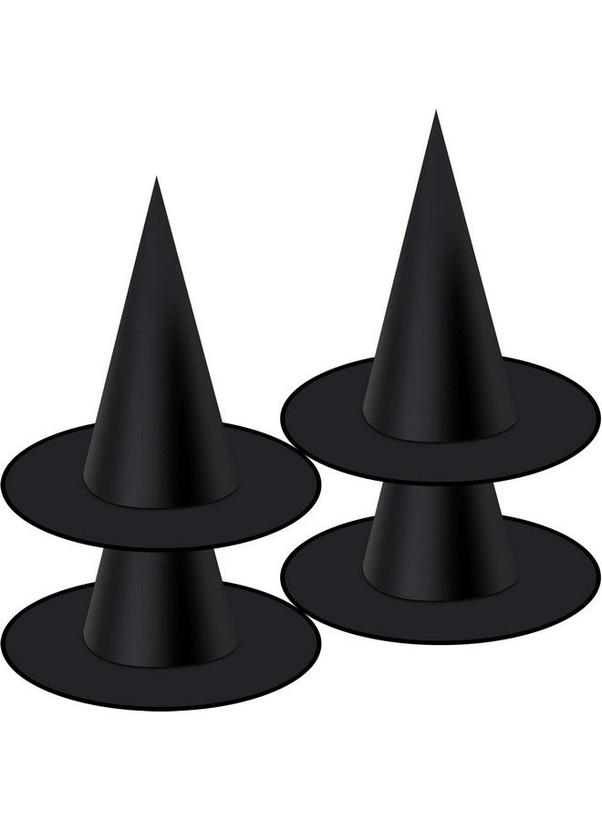 Satinior 4 Packs Halloween Witch Hats Witch Costume Accessory For Halloween Party Black - Image 1