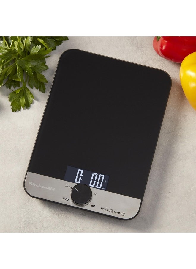KitchenAid KitchenAid KQ908 Glass Surface 11 Pound Capacity Digital Kitchen and Food Scale, Scale for Food Ounces and Grams, Dry and Liquid Ingredients, Black  - Image 2