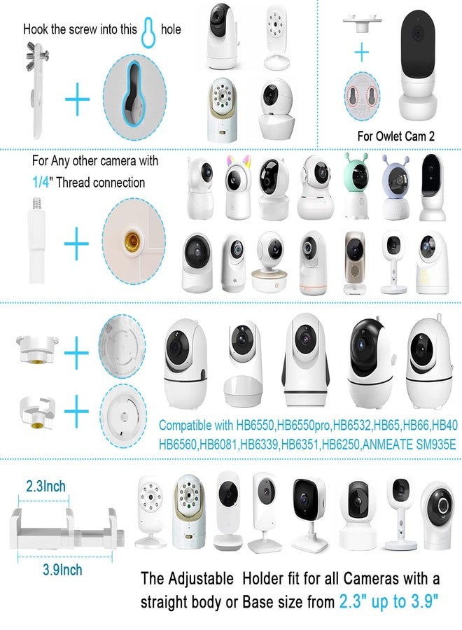 AISVAN Baby Monitor Floor Stand Compatible with Hellobaby ,Infant Optics,Nanit Pro, Owlet Cam/Cam 2 Baby Monitor, Adjustable Height 67",Also fit for Cameras with 1/4 Thread Connection,Universal Camera Stand - Image 2
