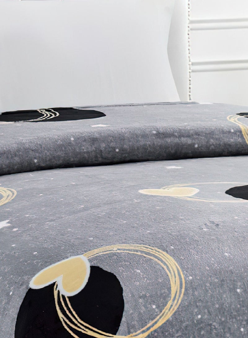 Moon King Size Flannel Bed Blanket 200x220cm Ultra Soft Lightweight Microfiber Bed Blanket with Floral Print for Bed Sofa, Sofa, Travel  - Image 2