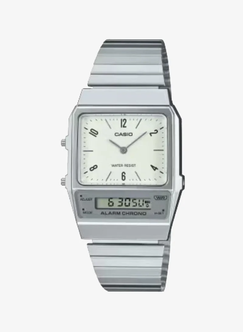 Casio Unisex Stainless Steel Analog-Digital Watch AQ-800E-7A2DF - 32.1 mm