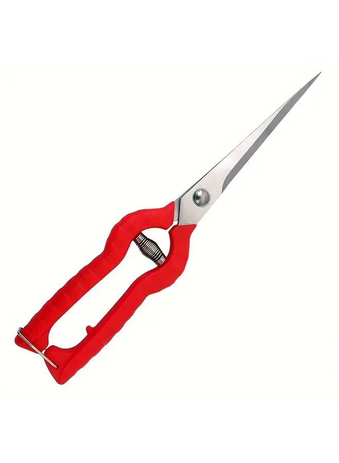 Professional Bypass Pruning Shears 1pc Stainless Steel Blade Ergonomic Red Handle Non Slip Grip For Roses Plants Fruit Trees - Image 2