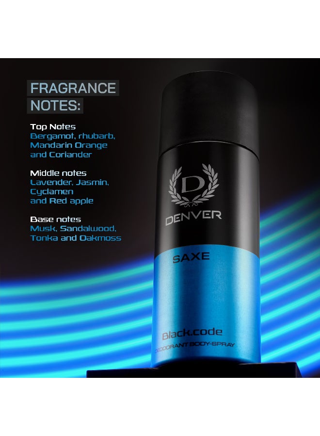 DENVER SAXE Deodorant Premium Body Spray for Men 150ML | Long-Lasting Freshness & Masculine Fragrance | Saxe Deo for Men & Boys - Image 5