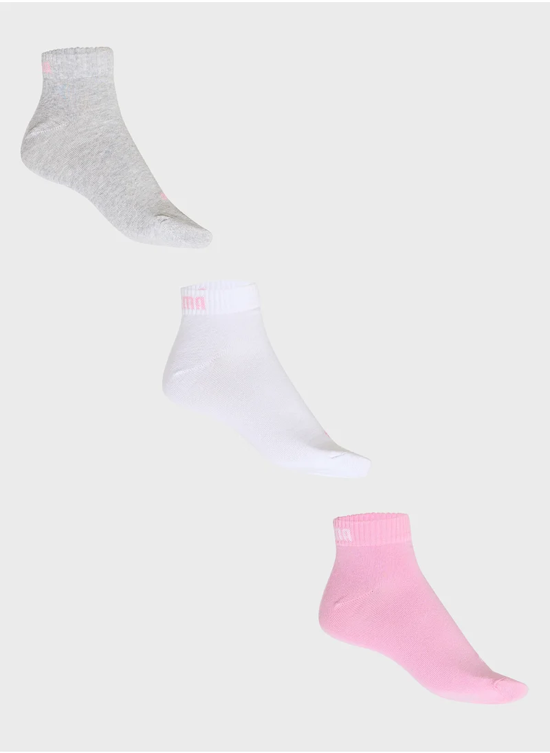 PUMA 3 Pack Quarter Plain Socks